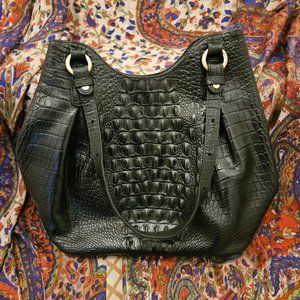 Brahmin Black Expandable Satchel